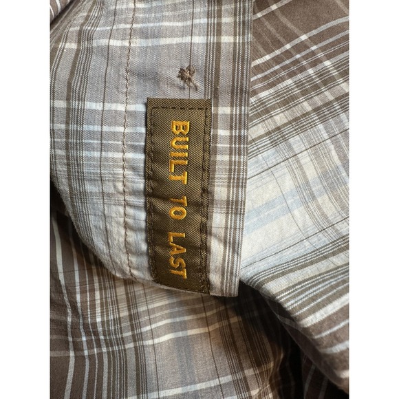 Ariat Rebar Shirt Mens XLT Brown Plaid Short Sleeve Stretch Button Up Work - Picture 6 of 11